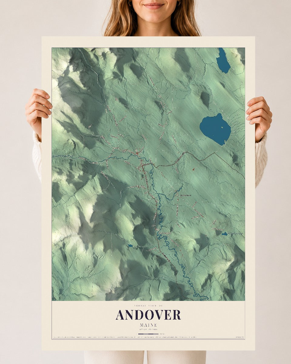 Andover, Maine map print - 24 x 36 archival matte print