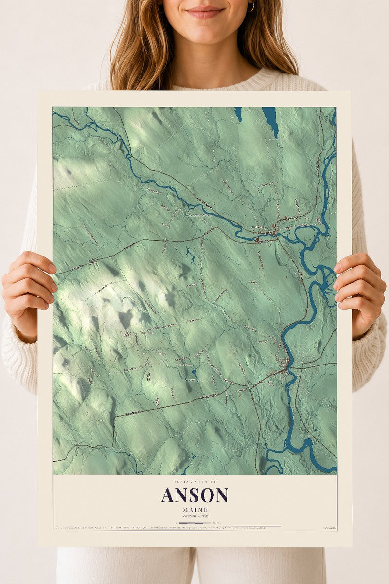 Anson, Maine map print - 18 x 24 archival matte print
