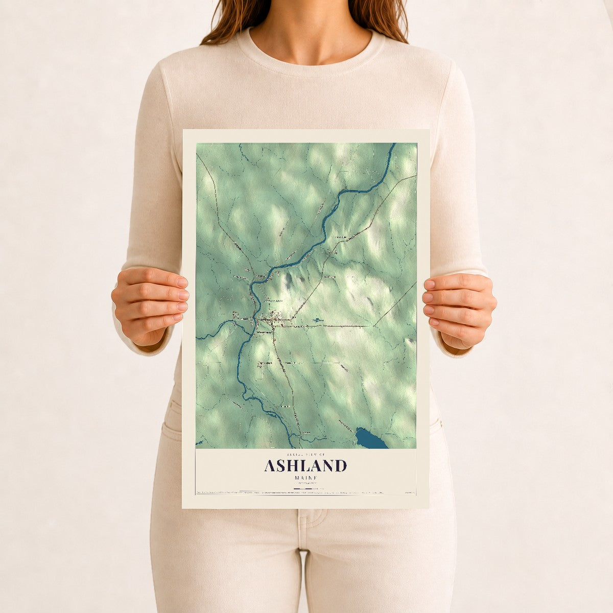 Ashland, Maine map print - 12 x 18 archival matte print