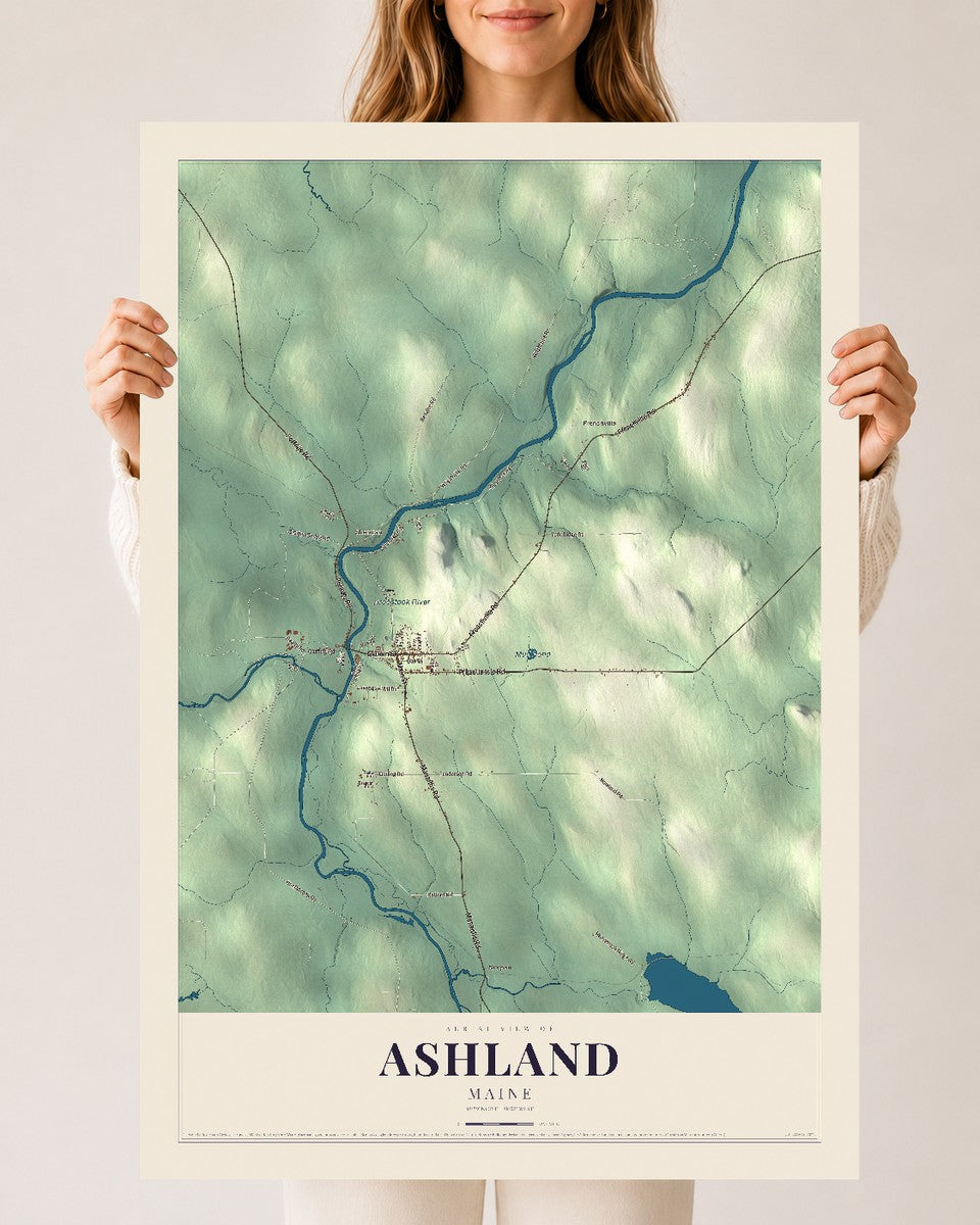 Ashland, Maine map print - 24 x 36 archival matte print