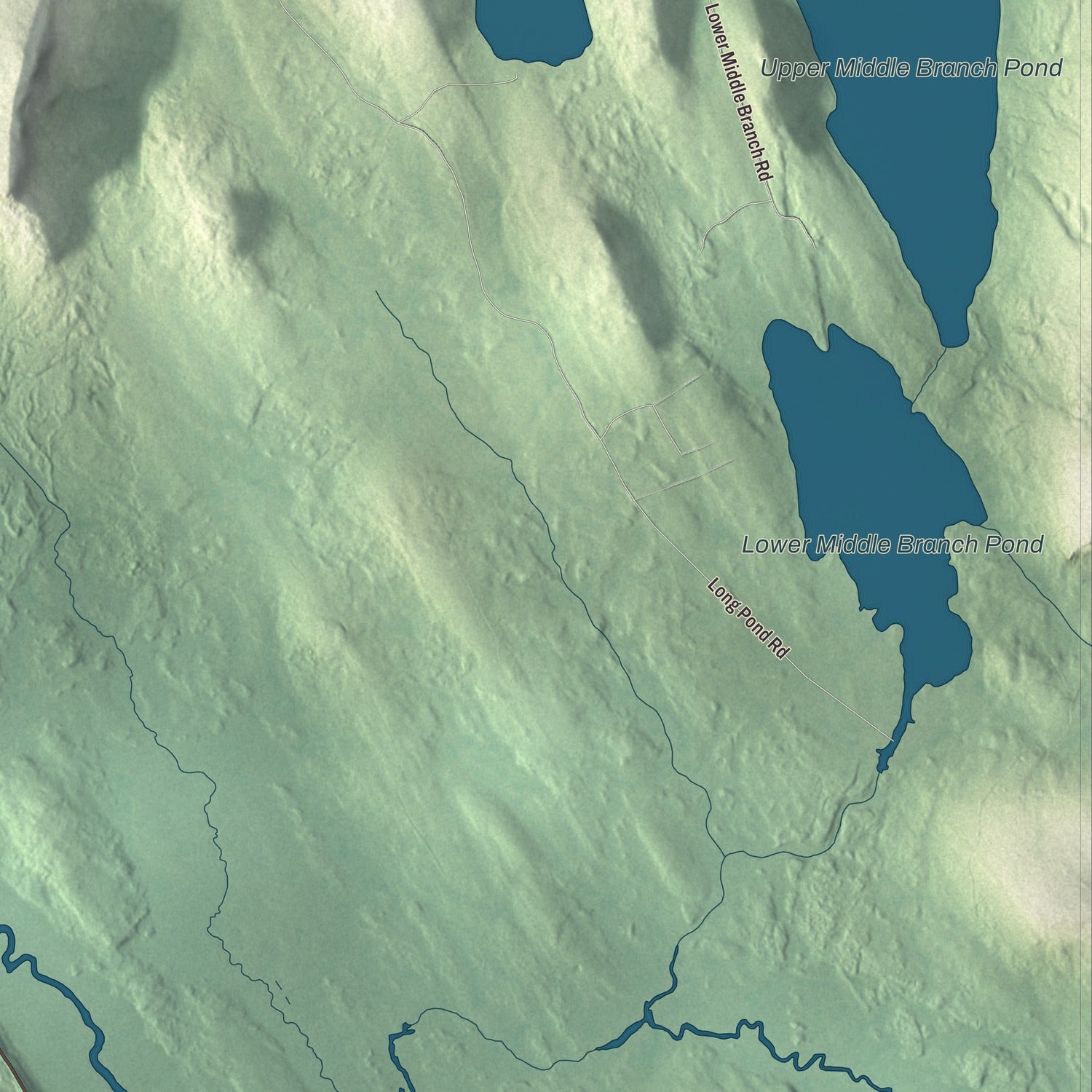 Terrain and local geography detail from the Aurora, Maine map