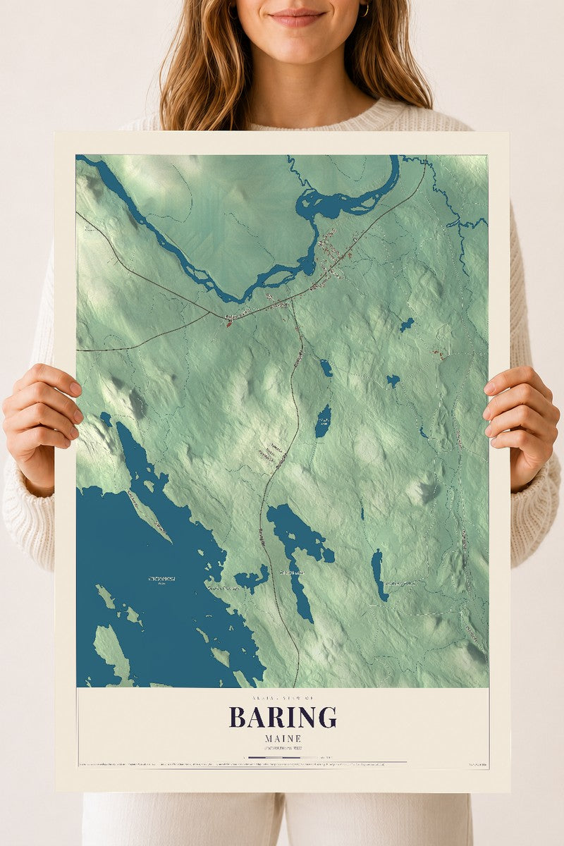 Baring, Maine map print - 18 x 24 archival matte print