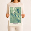 Map of Beddington, Maine, 12 x 18 inch unframed archival matte print