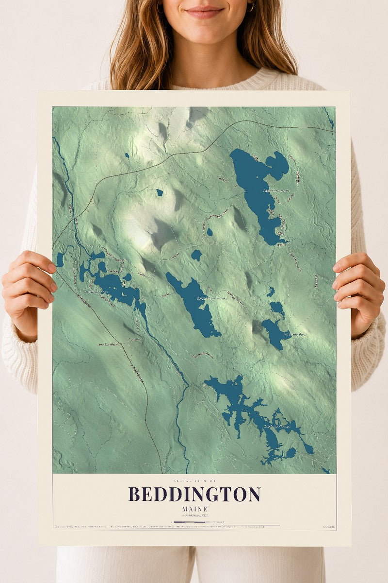 Beddington, Maine map print - 18 x 24 archival matte print