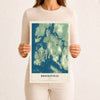 Map of Brooksville, Maine, 12 x 18 inch unframed archival matte print