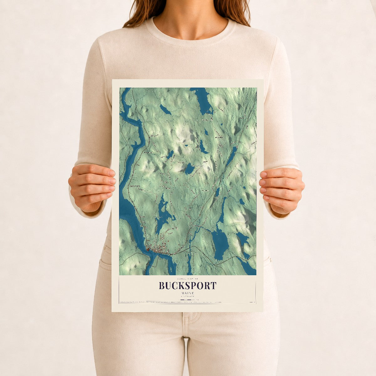 Bucksport, Maine map print - 12 x 18 archival matte print
