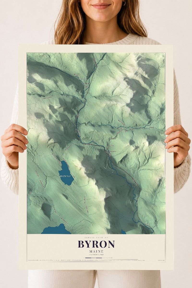 Byron, Maine map print - 18 x 24 archival matte print