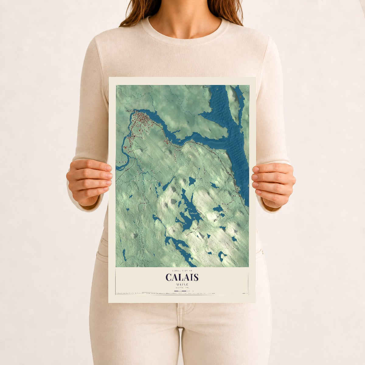 Calais, Maine map print - 12 x 18 archival matte print