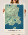 Map of Cape Elizabeth, Maine, 24 x 36 inch unframed archival matte print