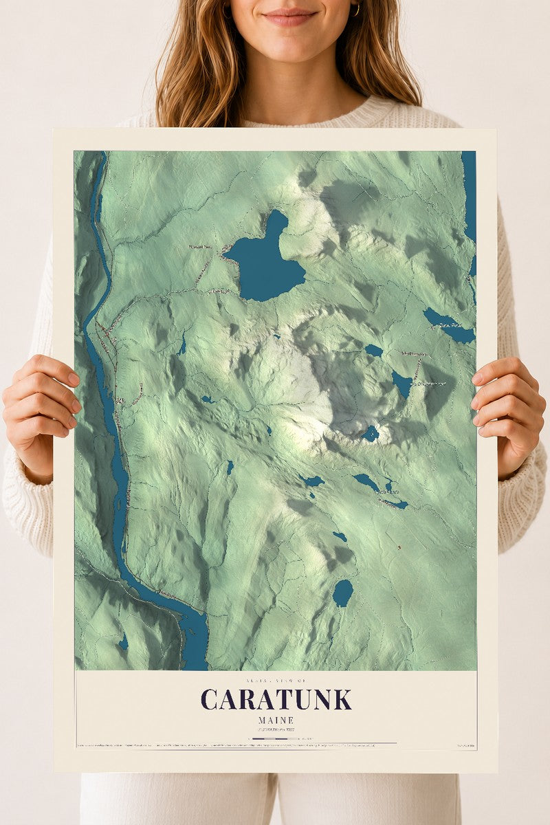 Caratunk, Maine map print - 18 x 24 archival matte print