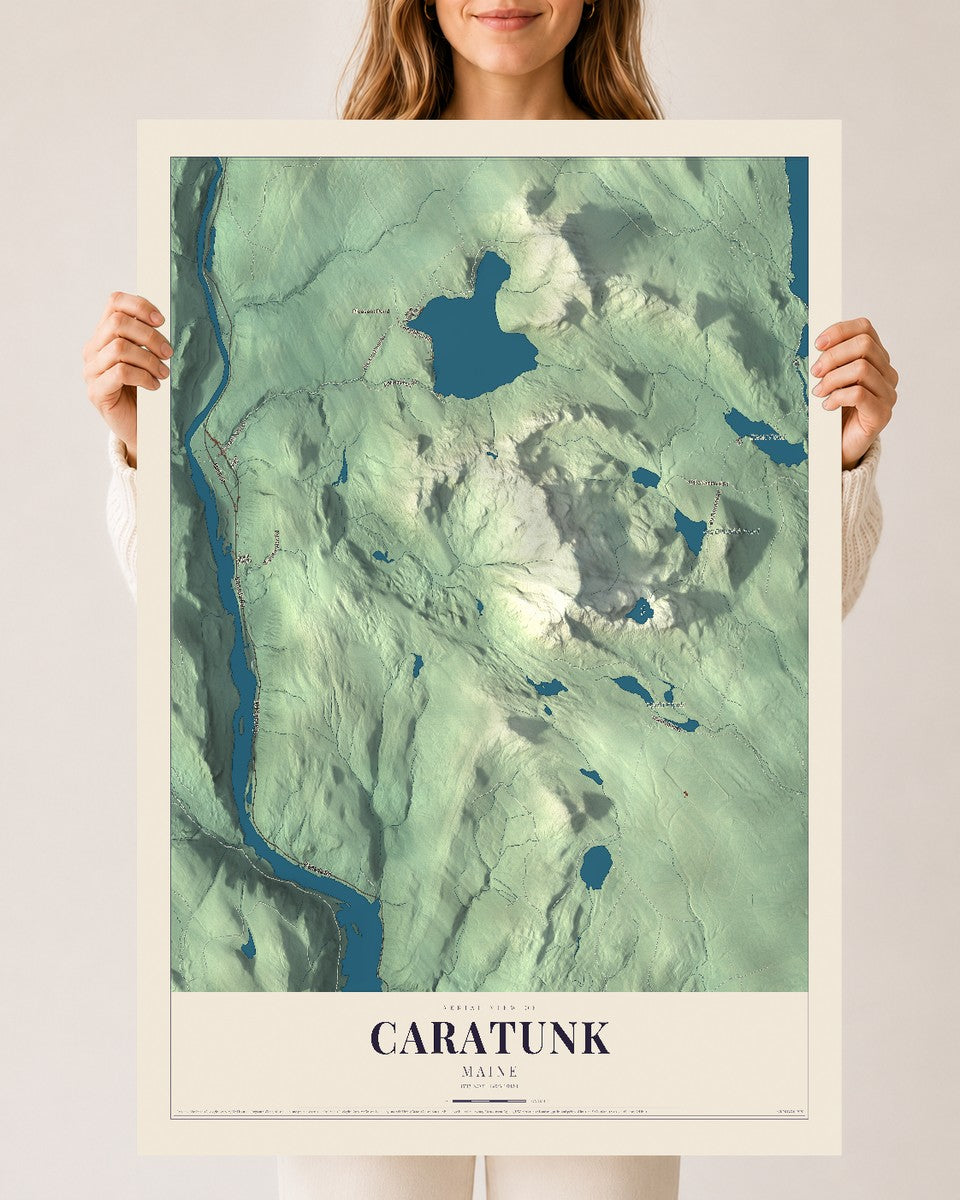 Caratunk, Maine map print - 24 x 36 archival matte print