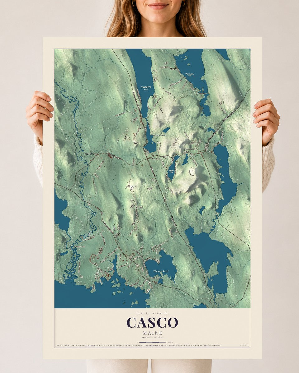 Casco, Maine map print - 24 x 36 archival matte print