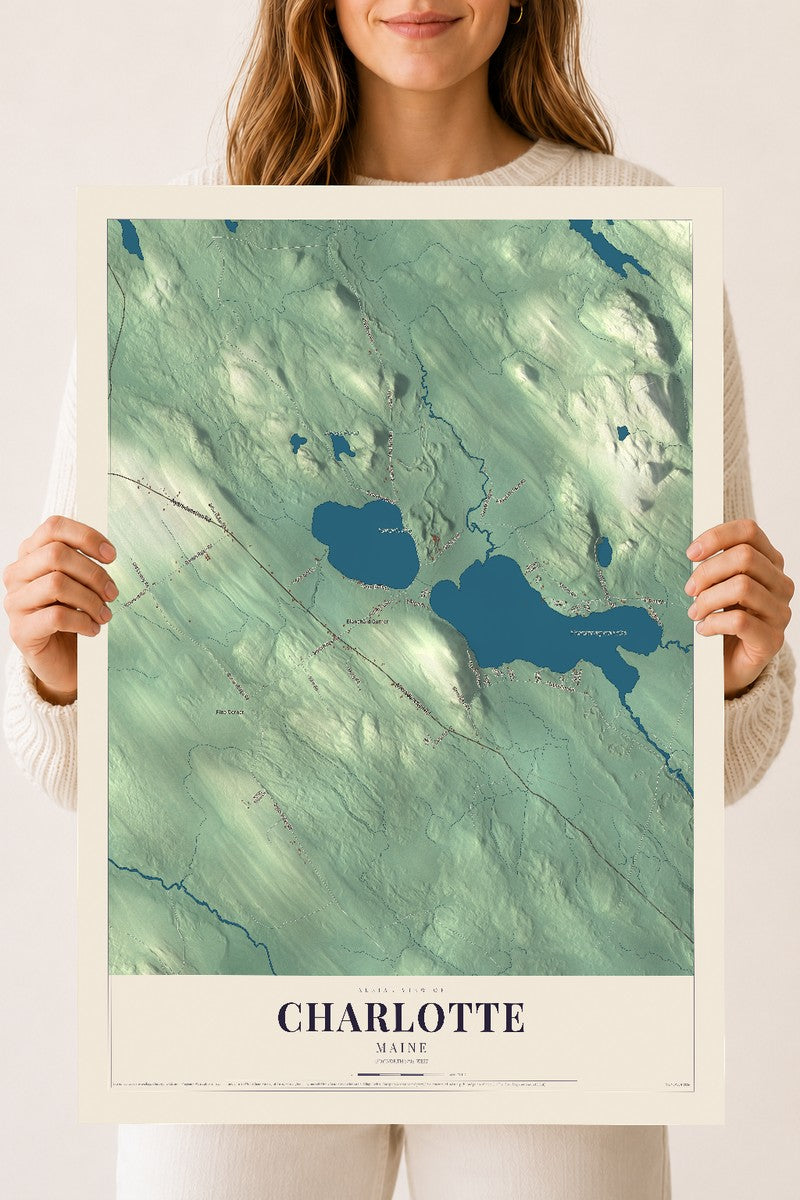 Charlotte, Maine map print - 18 x 24 archival matte print
