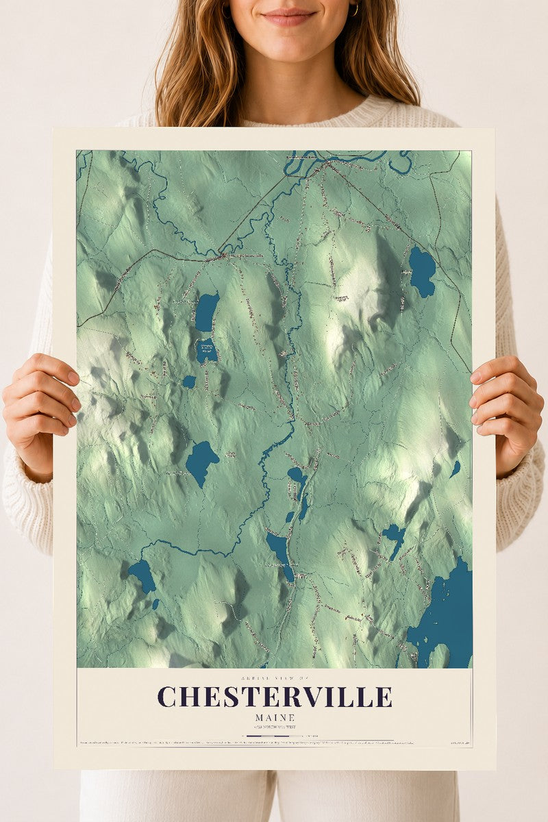Chesterville, Maine map print - 18 x 24 archival matte print