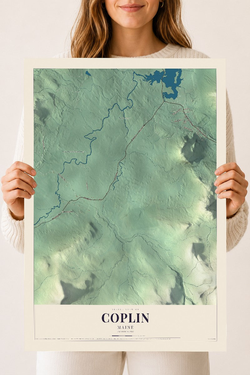 Coplin, Maine map print - 18 x 24 archival matte print