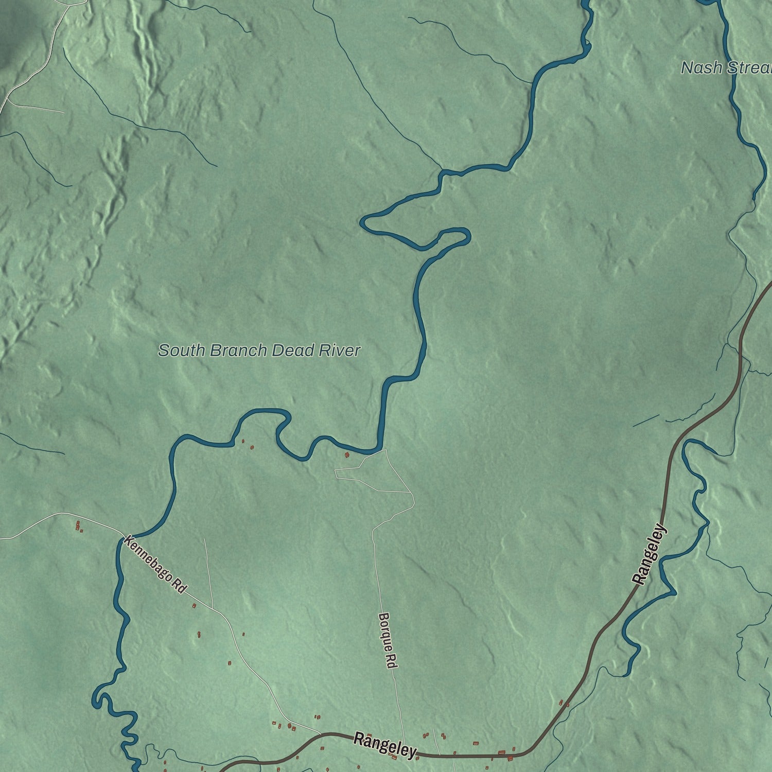 Terrain and local geography detail from the Coplin, Maine map