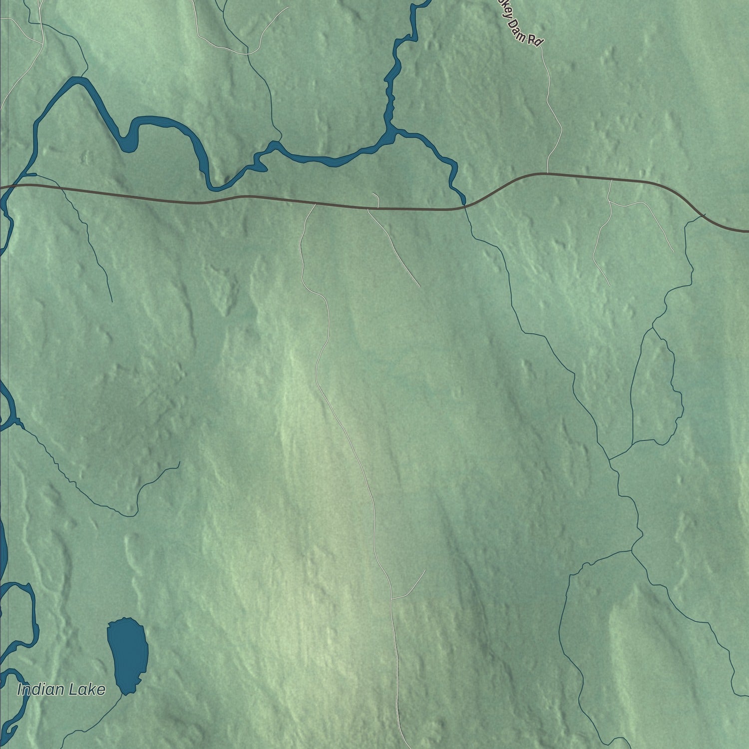 Terrain and local geography detail from the Crawford, Maine map