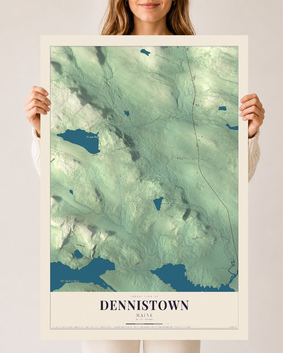 Dennistown, Maine map print - 24 x 36 archival matte print