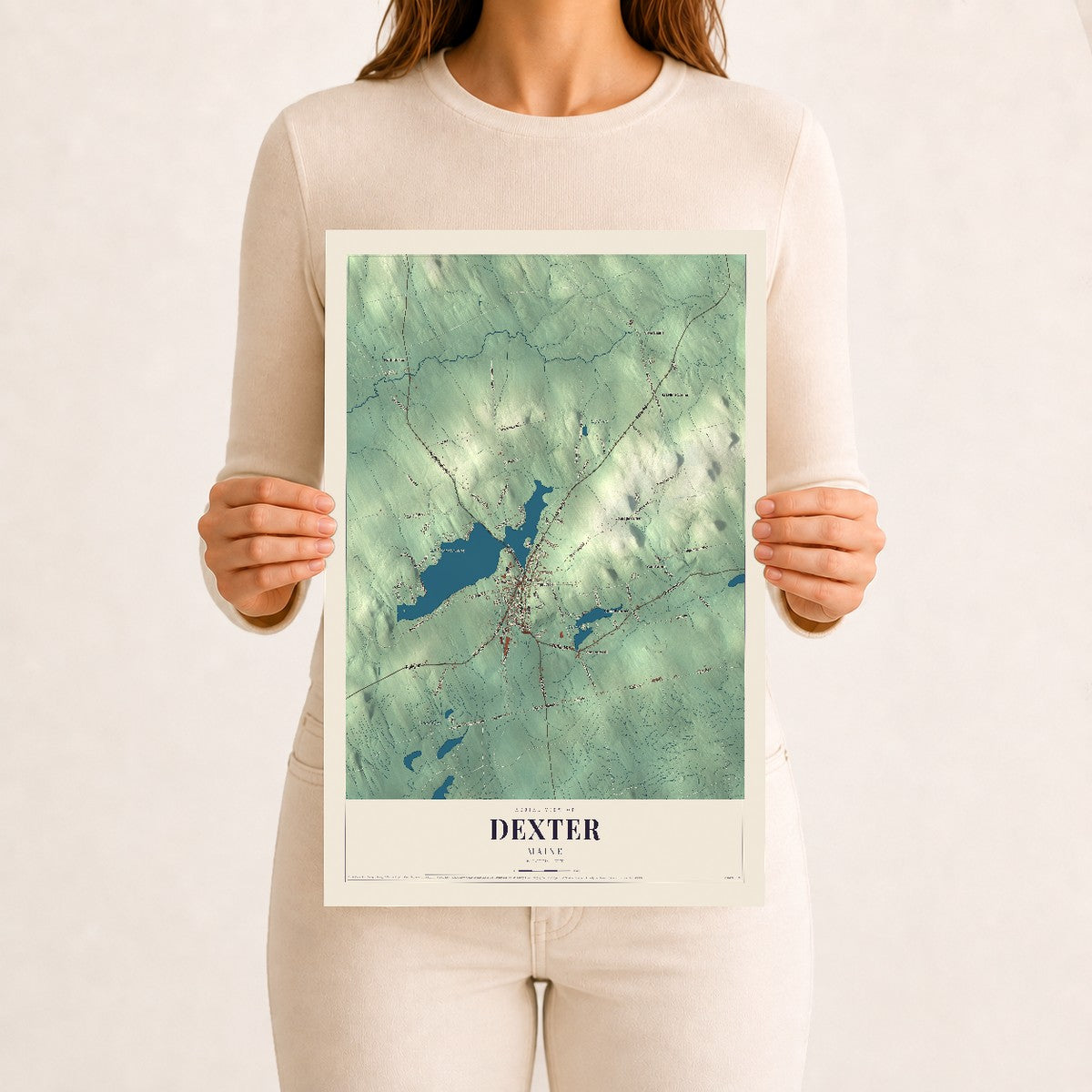 Dexter, Maine map print - 12 x 18 archival matte print