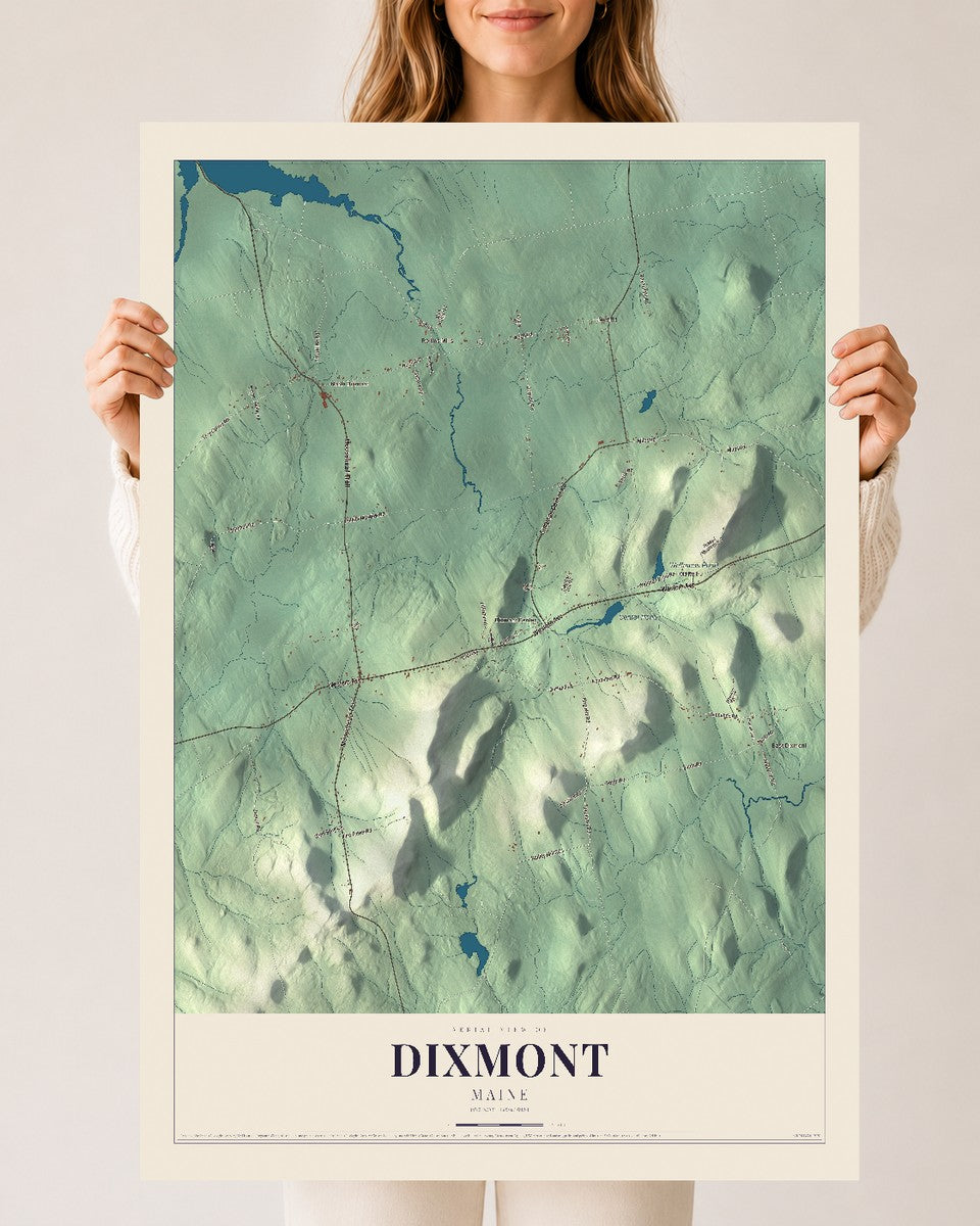 Dixmont, Maine map print - 24 x 36 archival matte print