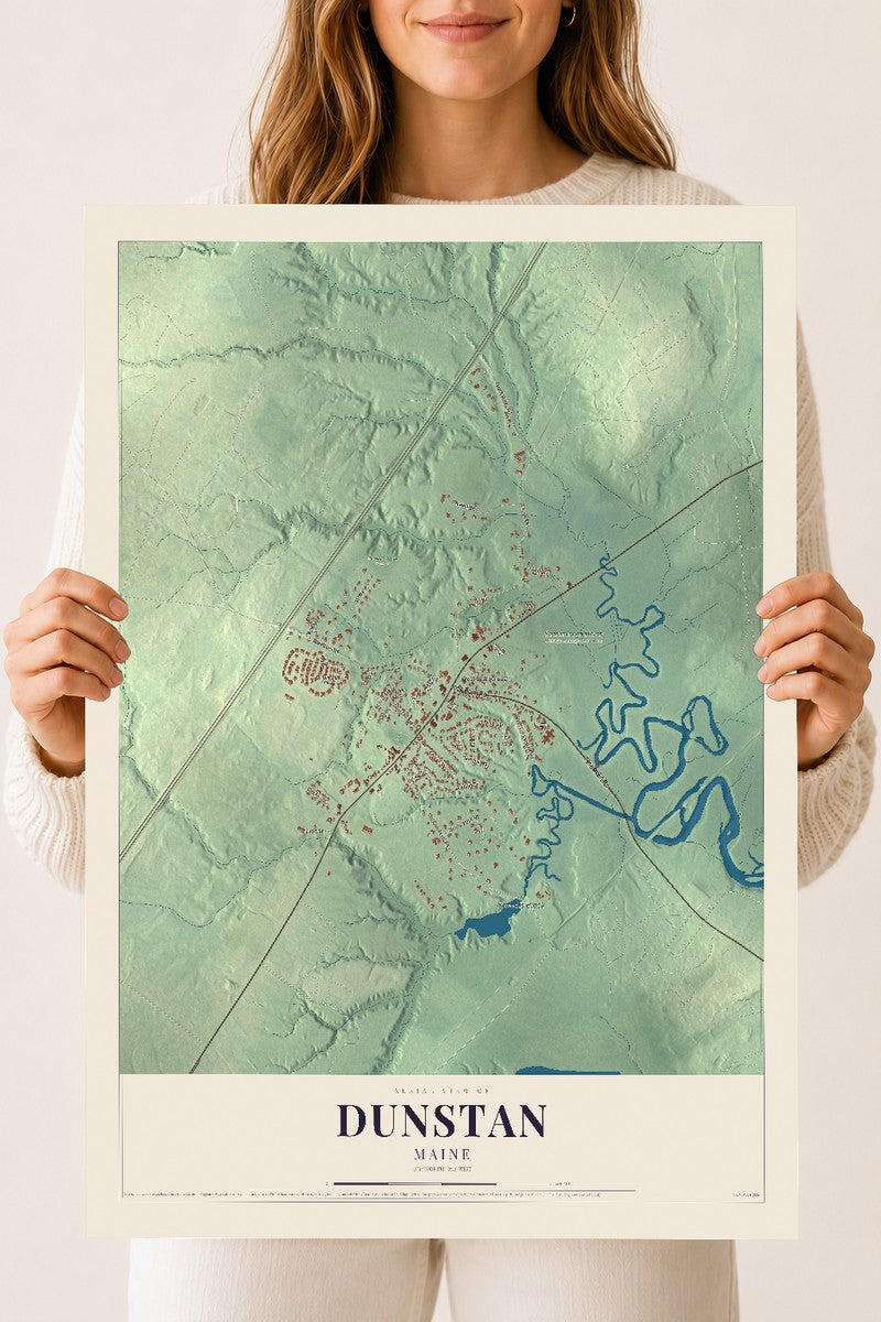 Dunstan, Maine map print - 18 x 24 archival matte print