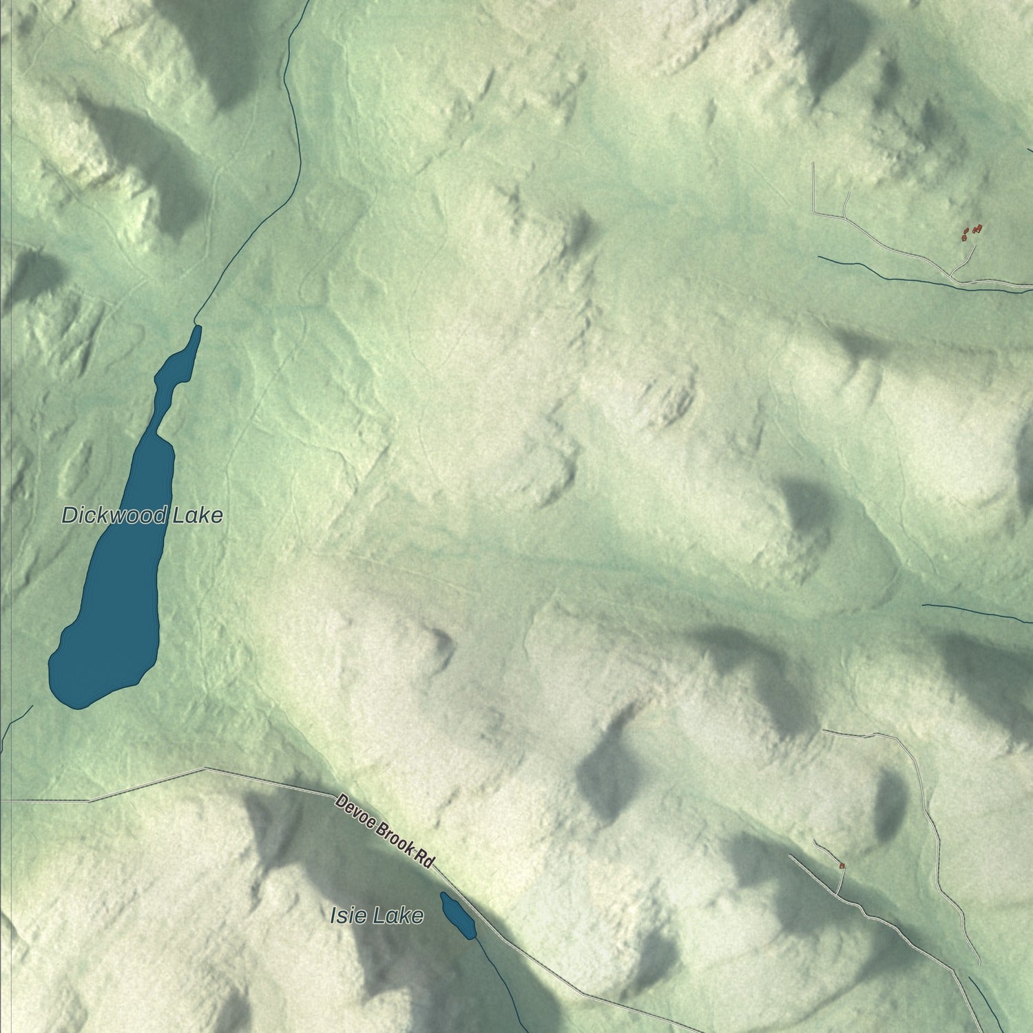 Terrain and local geography detail from the Eagle Lake, Maine map