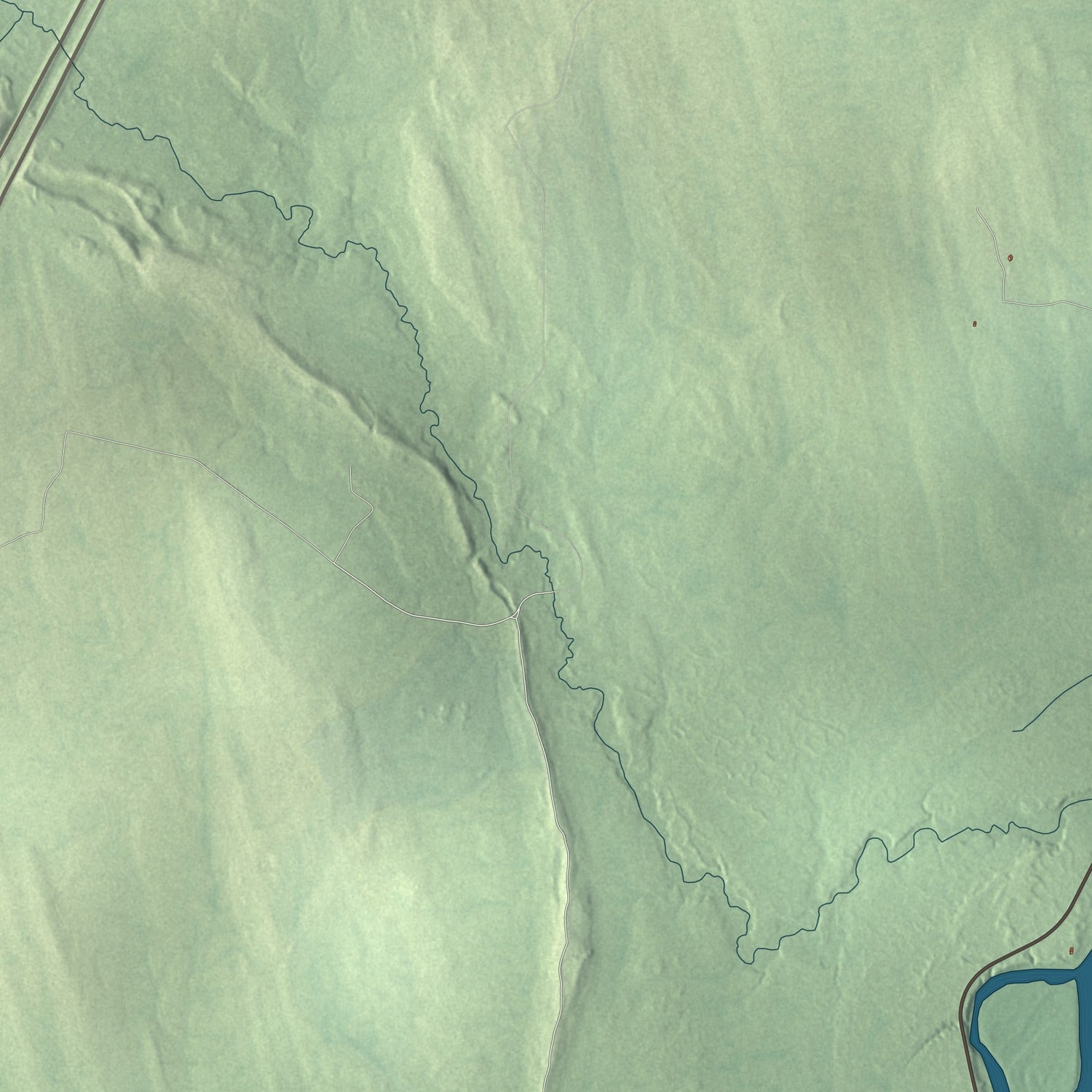 Terrain and local geography detail from the Edinburg, Maine map