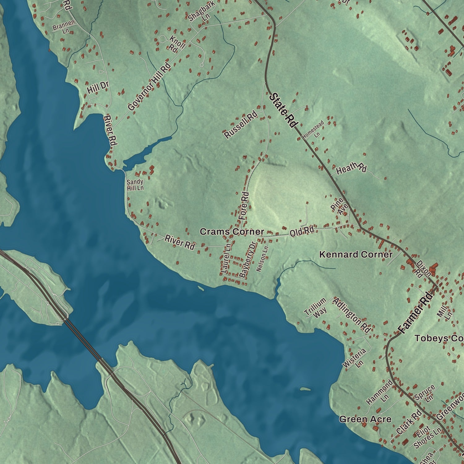 Street and neighborhood detail from the Eliot, Maine map