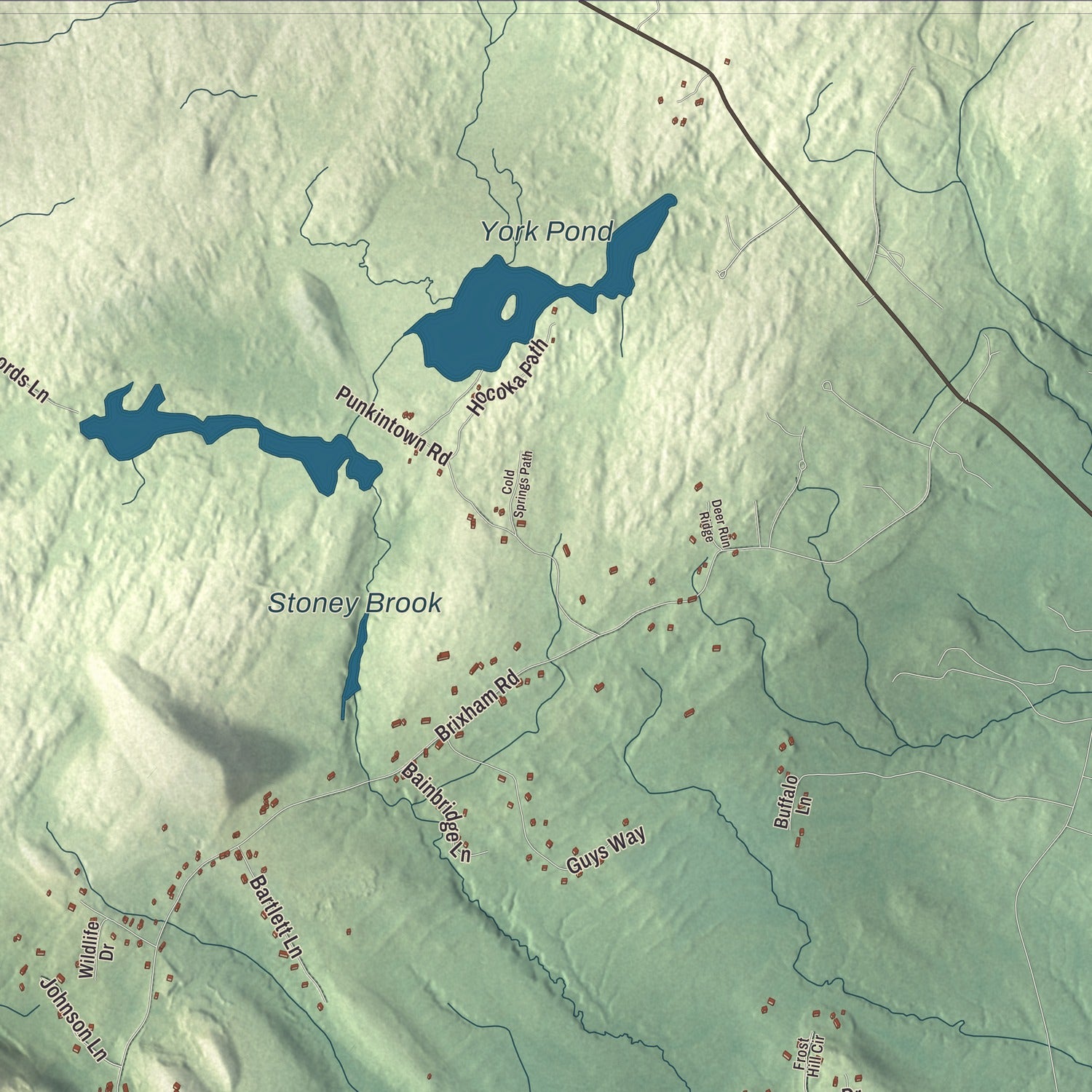 Terrain and local geography detail from the Eliot, Maine map