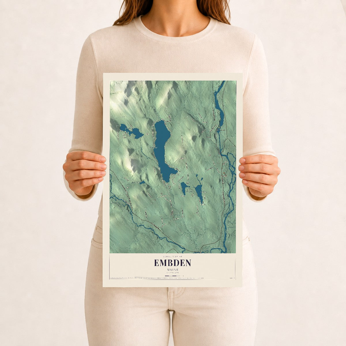 Embden, Maine map print - 12 x 18 archival matte print