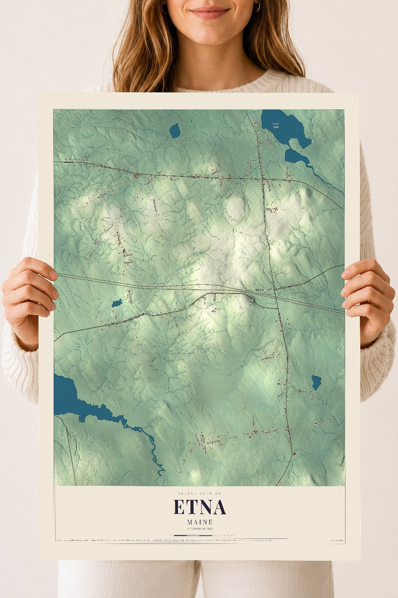 Etna, Maine map print - 18 x 24 archival matte print
