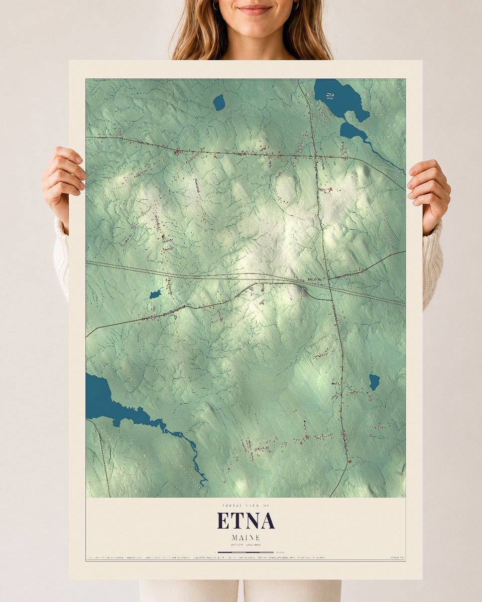 Etna, Maine map print - 24 x 36 archival matte print
