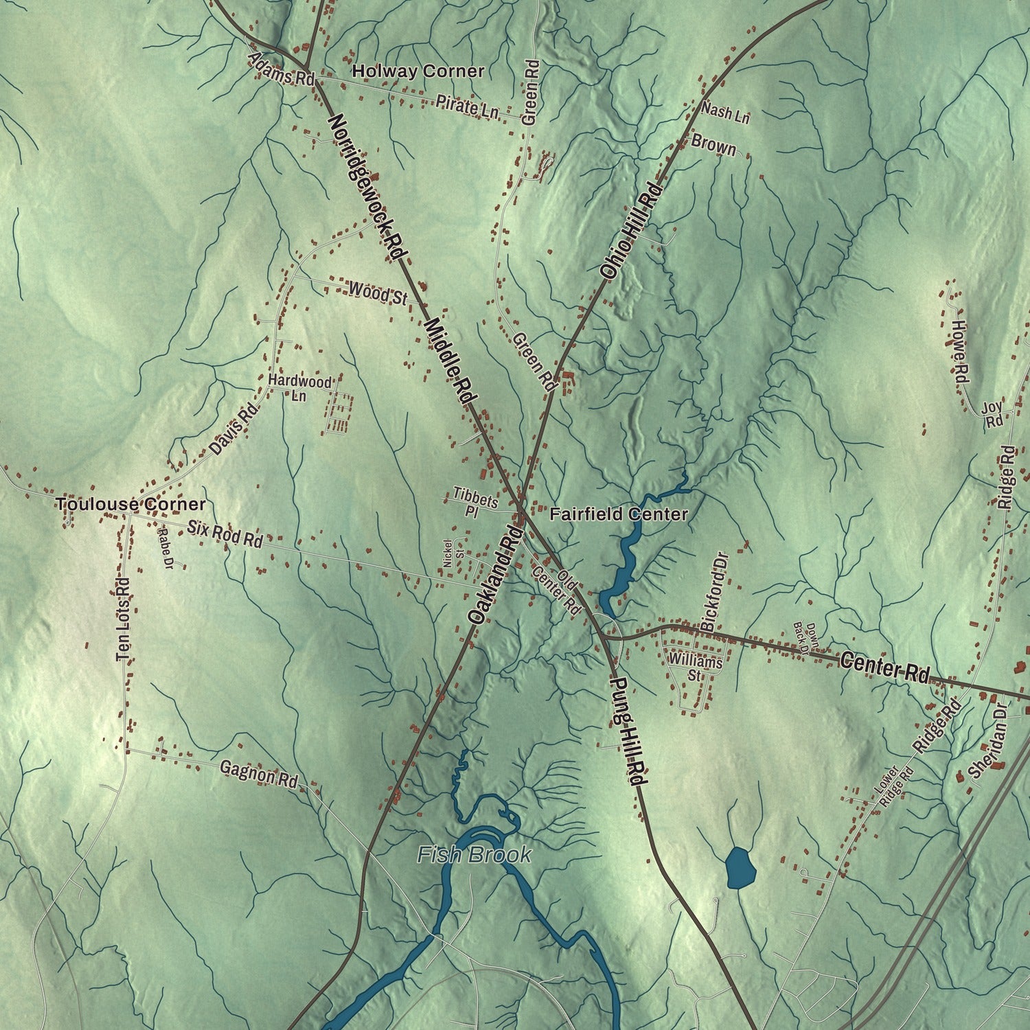 Street and neighborhood detail from the Fairfield, Maine map