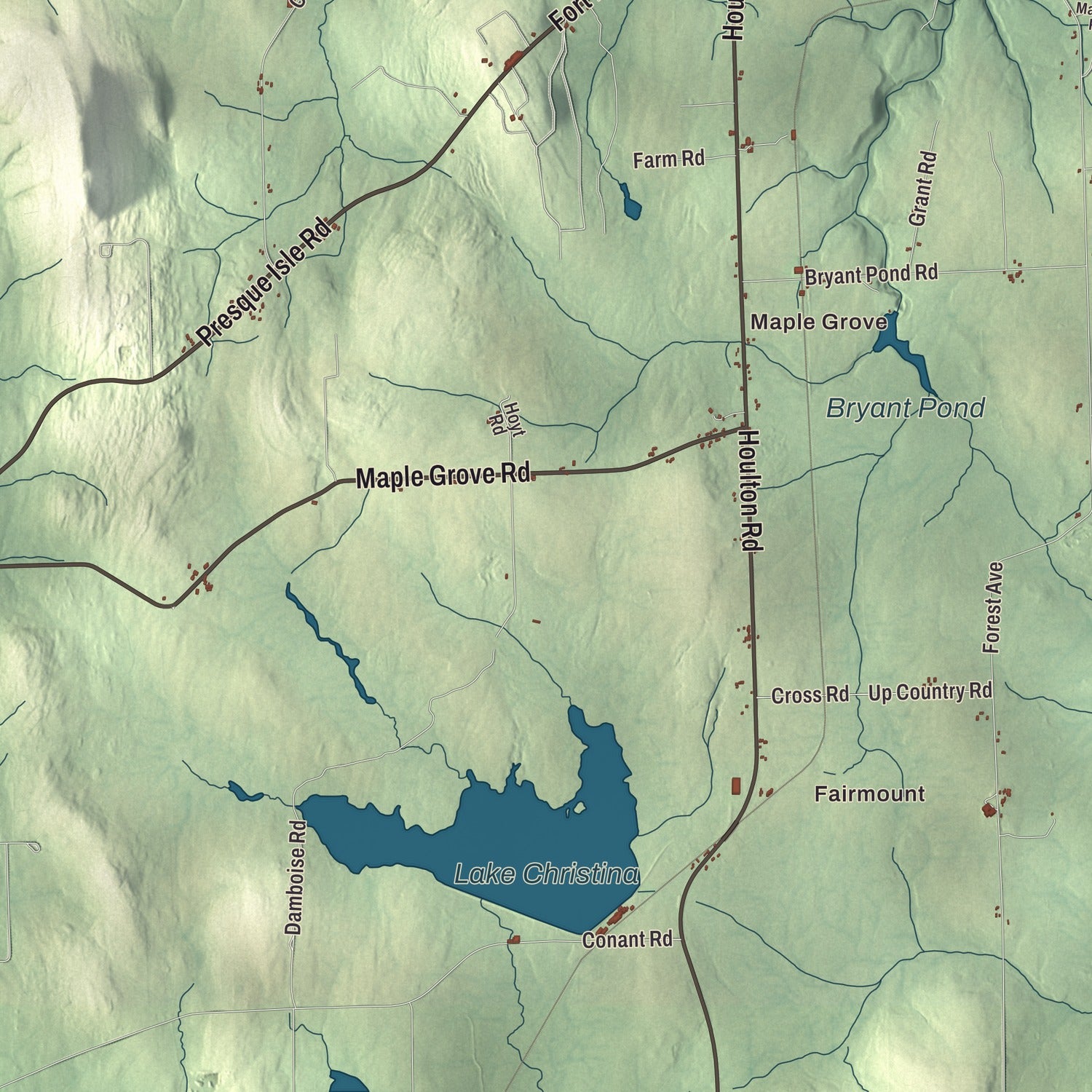 Terrain and local geography detail from the Fort Fairfield, Maine map