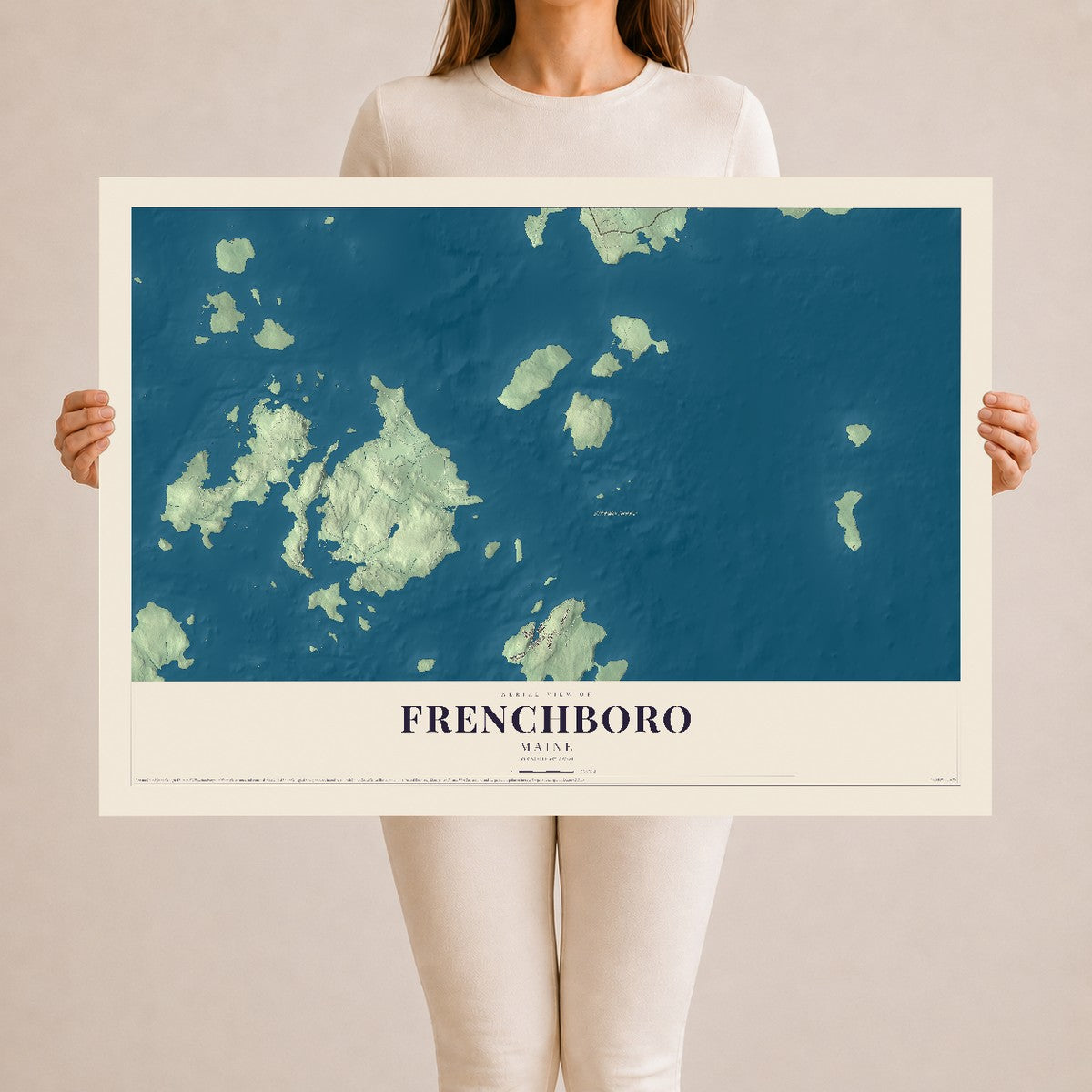 Frenchboro, Maine map print - 24 x 36 archival matte print