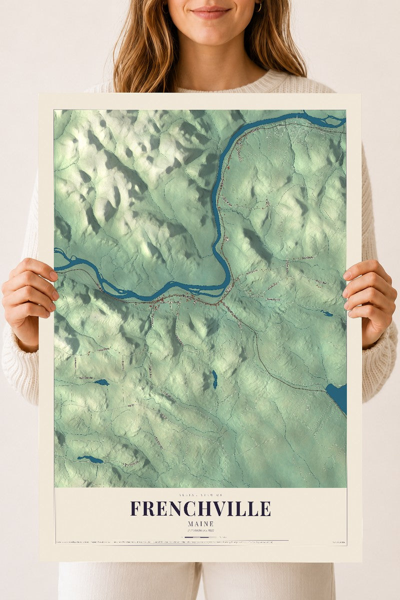 Frenchville, Maine map print - 18 x 24 archival matte print