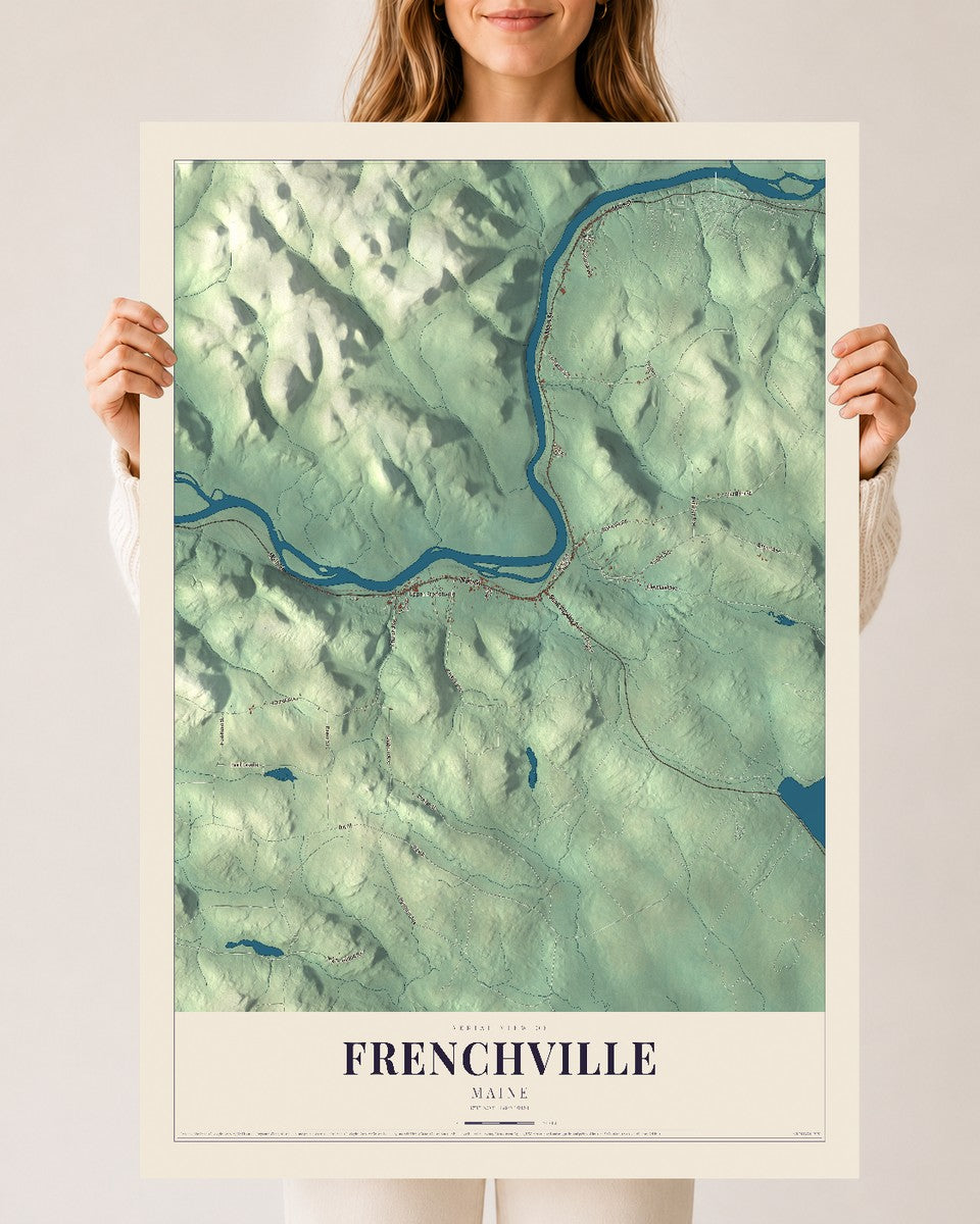 Frenchville, Maine map print - 24 x 36 archival matte print