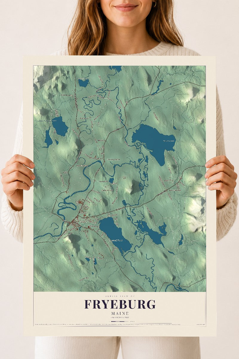 Fryeburg, Maine map print - 18 x 24 archival matte print