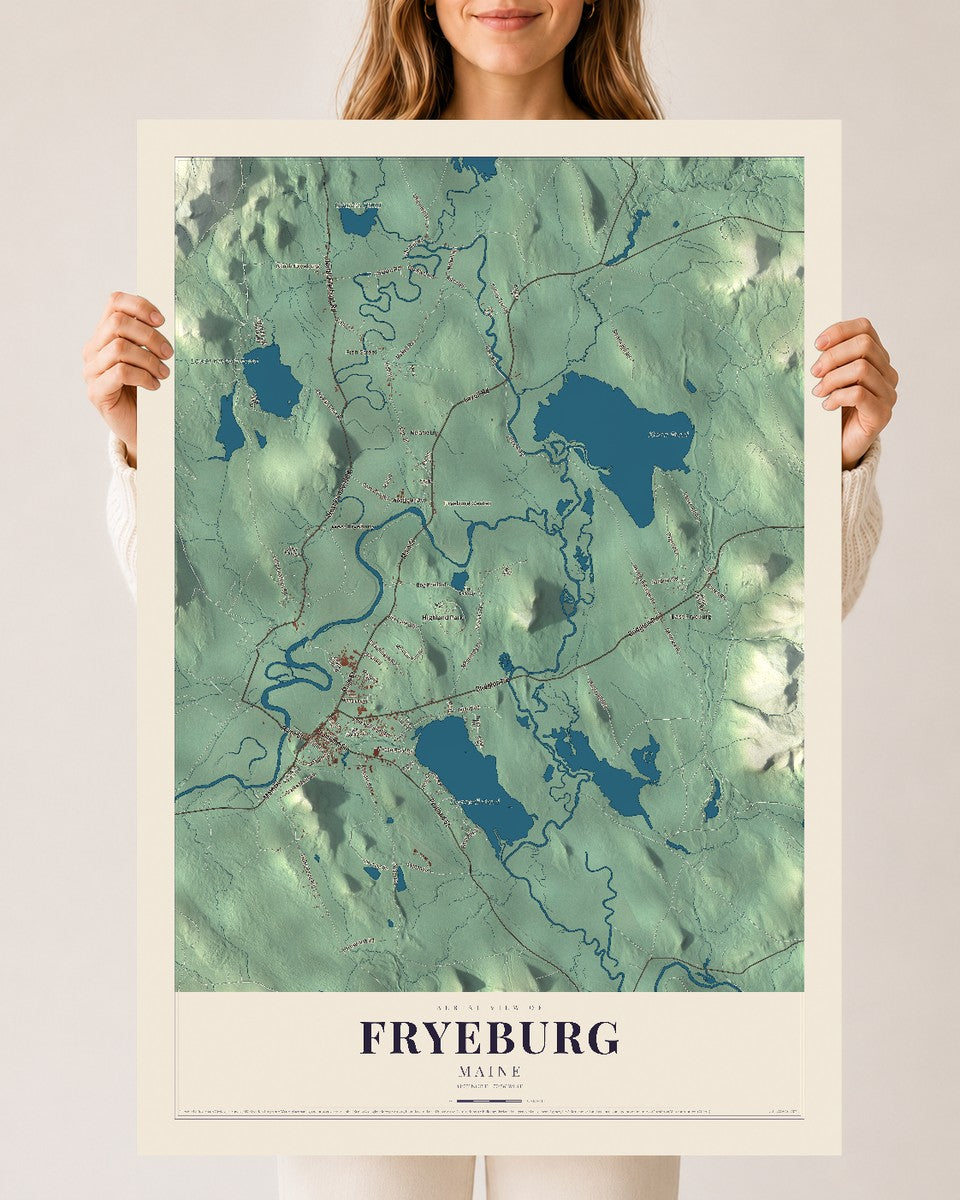 Fryeburg, Maine map print - 24 x 36 archival matte print
