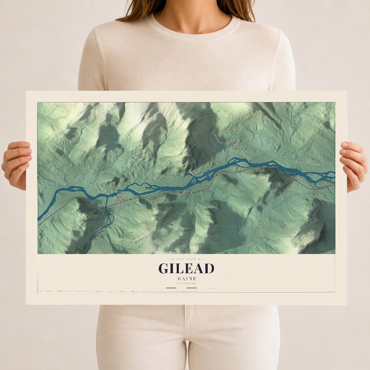 Gilead, Maine map print - 12 x 18 archival matte print