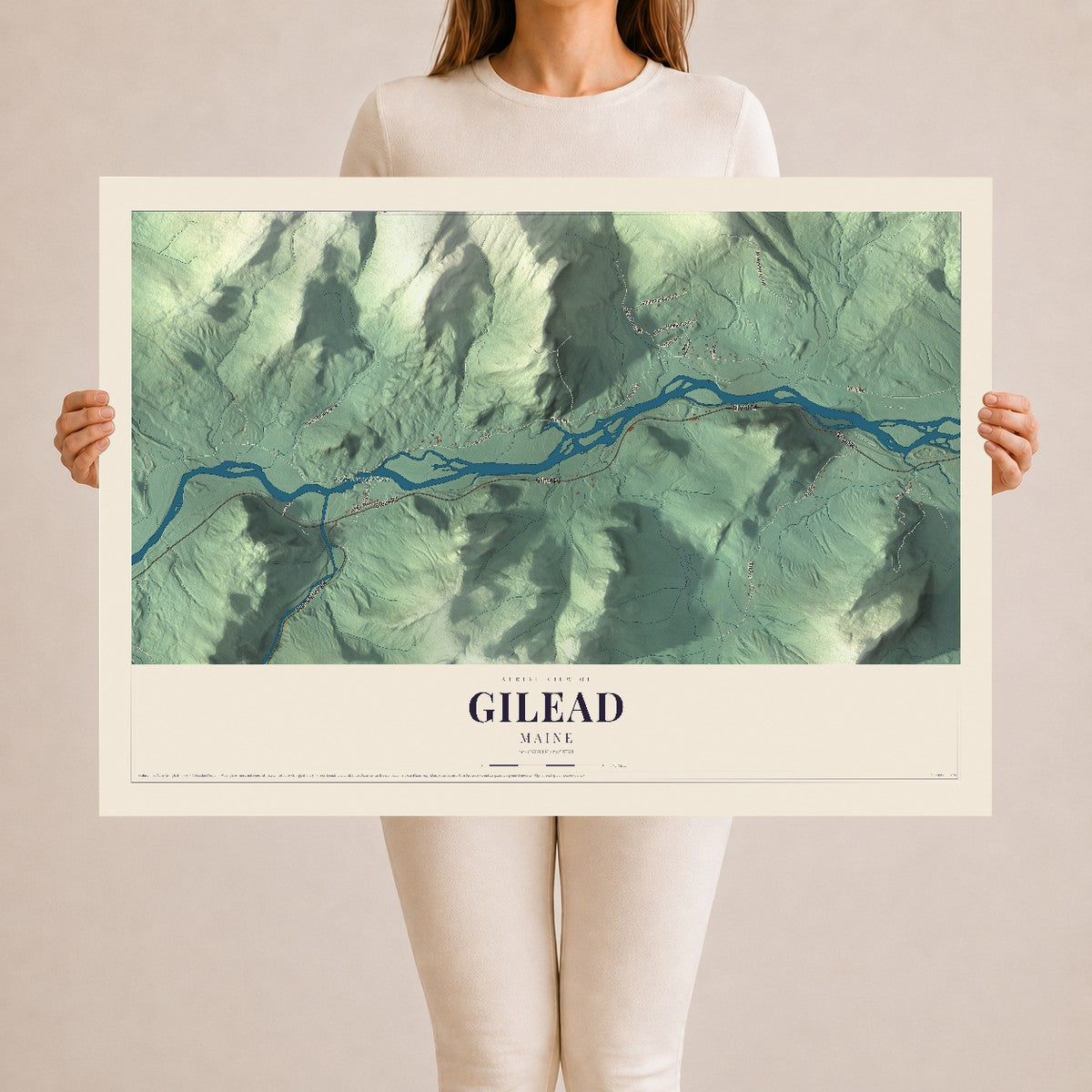 Gilead, Maine map print - 24 x 36 archival matte print