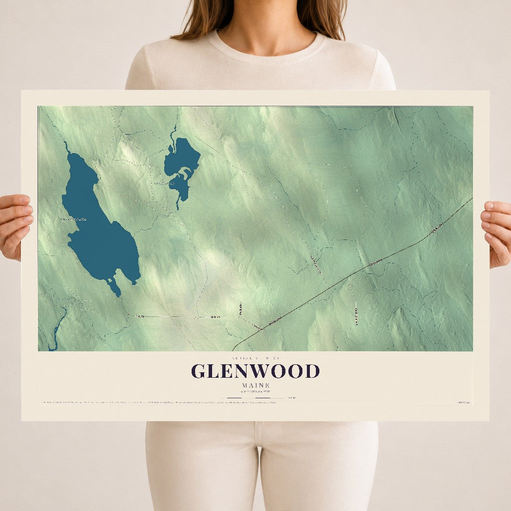 Glenwood, Maine map print - 18 x 24 archival matte print