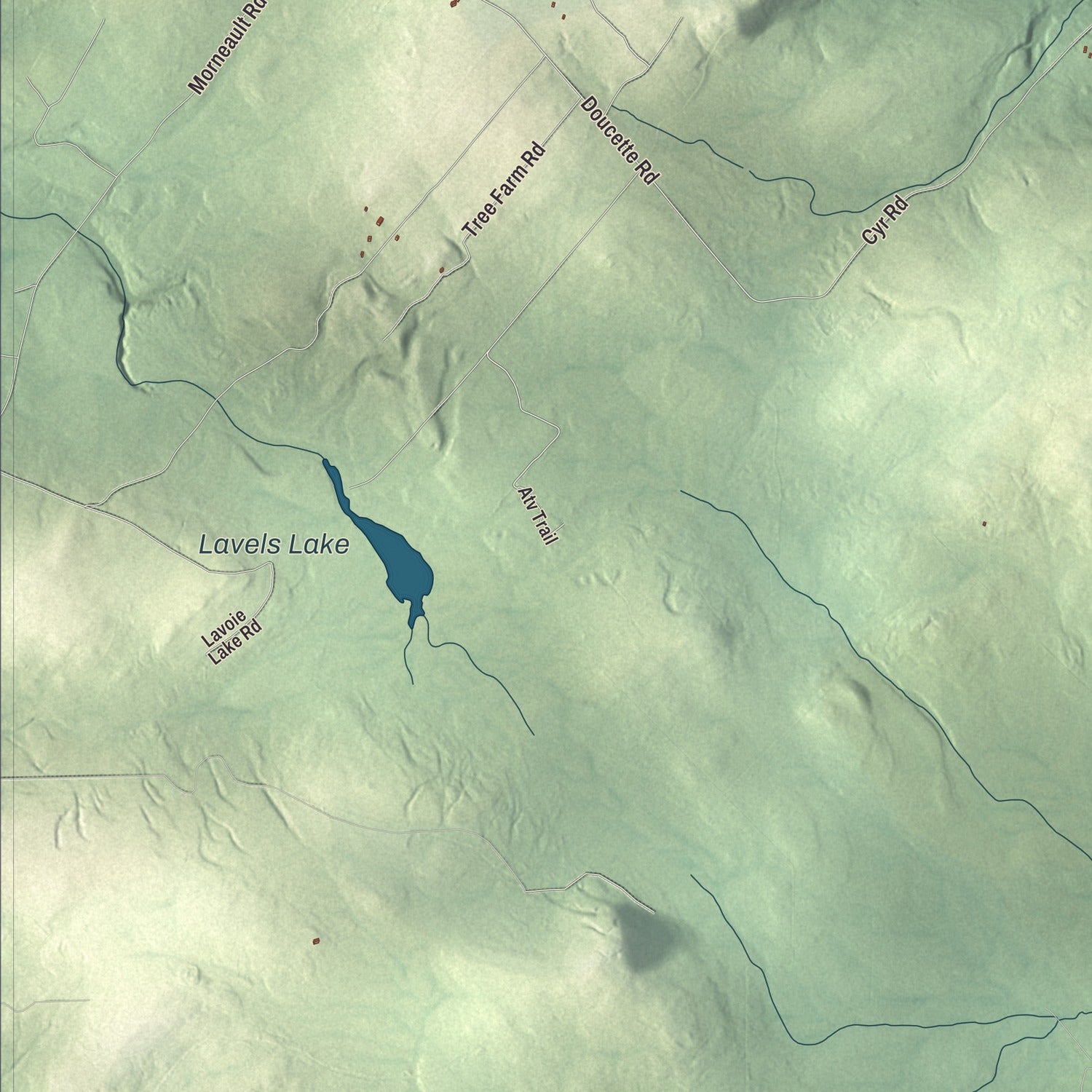 Terrain and local geography detail from the Grand Isle, Maine map