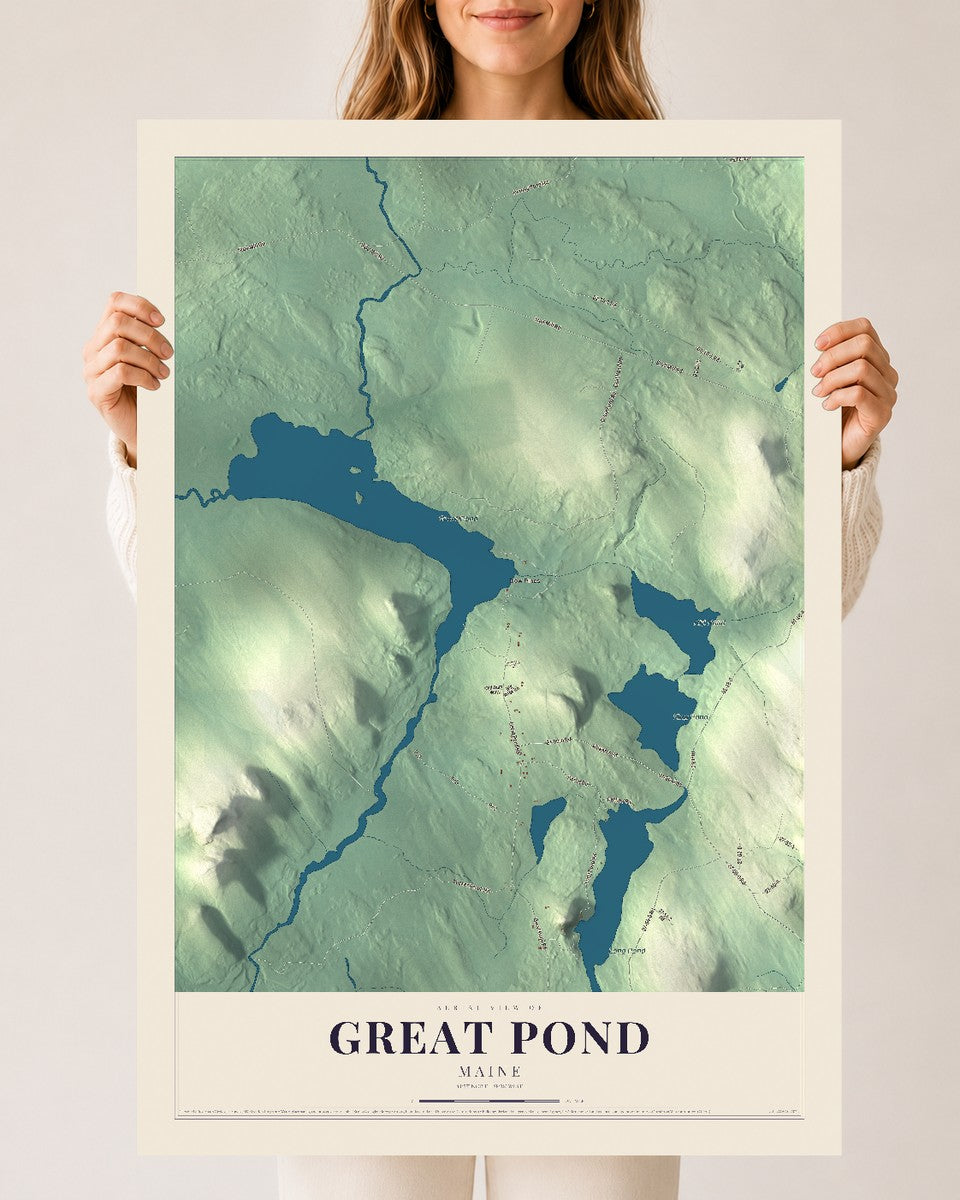 Great Pond, Maine map print - 24 x 36 archival matte print