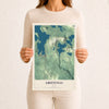 Map of Greenville, Maine, 12 x 18 inch unframed archival matte print