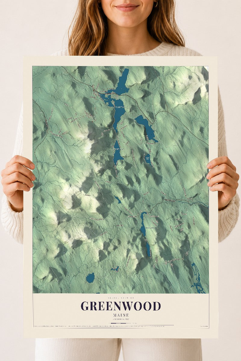 Greenwood, Maine map print - 18 x 24 archival matte print