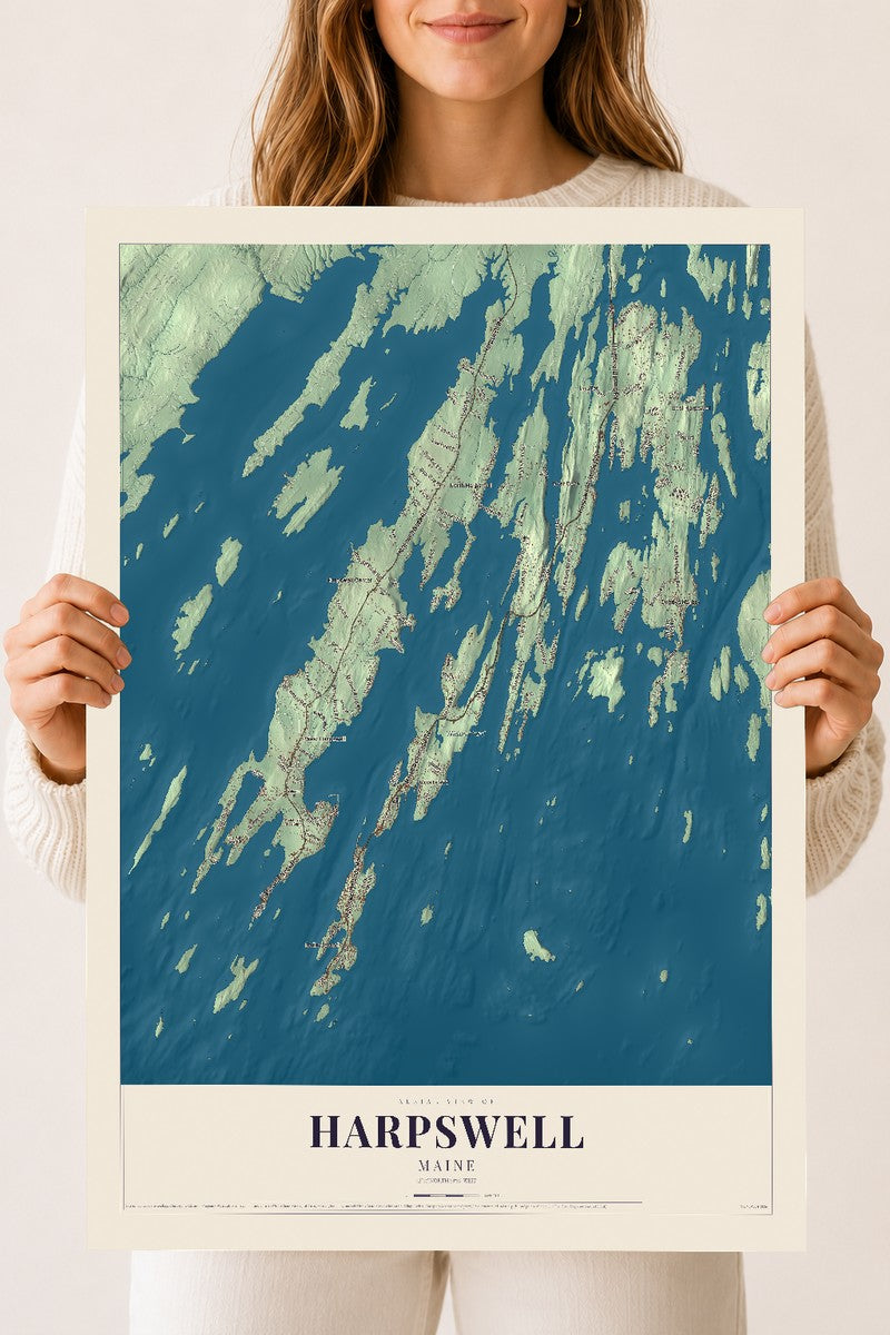 Harpswell, Maine map print - 18 x 24 archival matte print