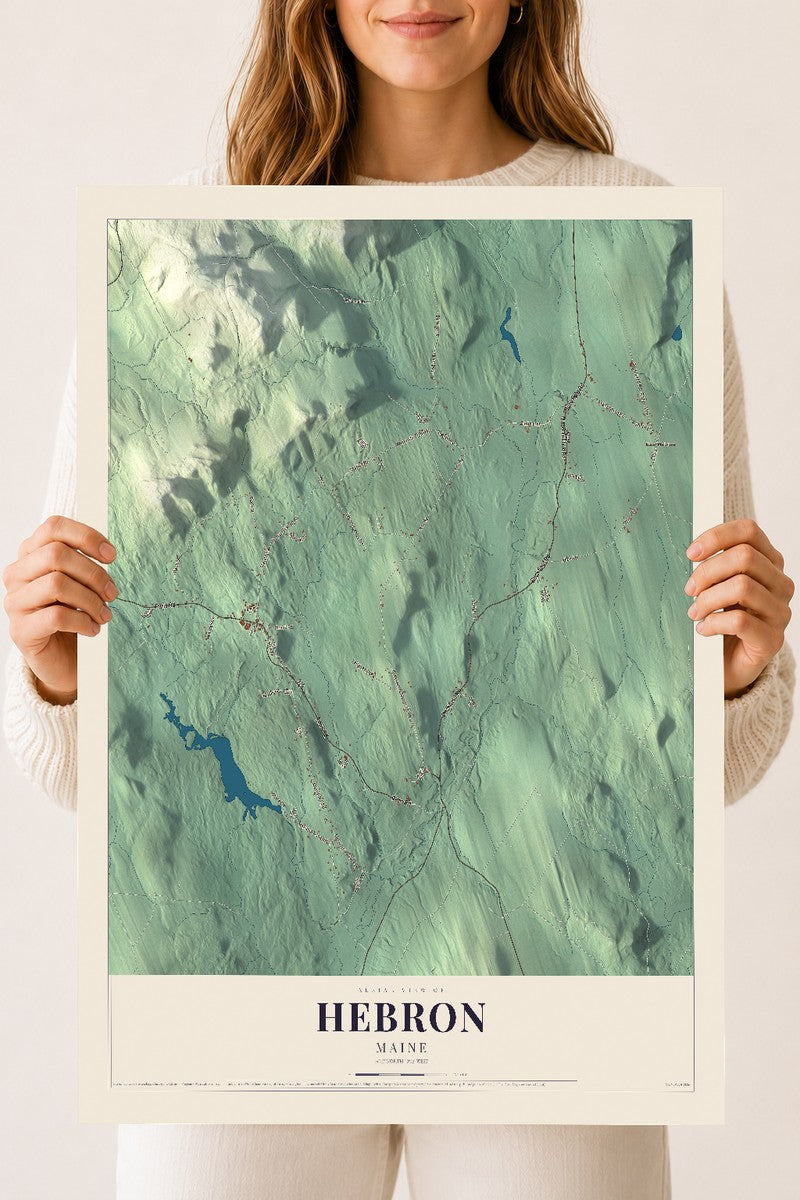Hebron, Maine map print - 18 x 24 archival matte print