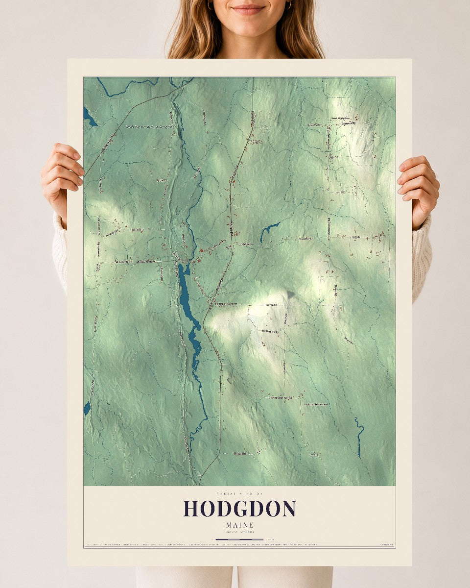 Hodgdon, Maine map print - 24 x 36 archival matte print