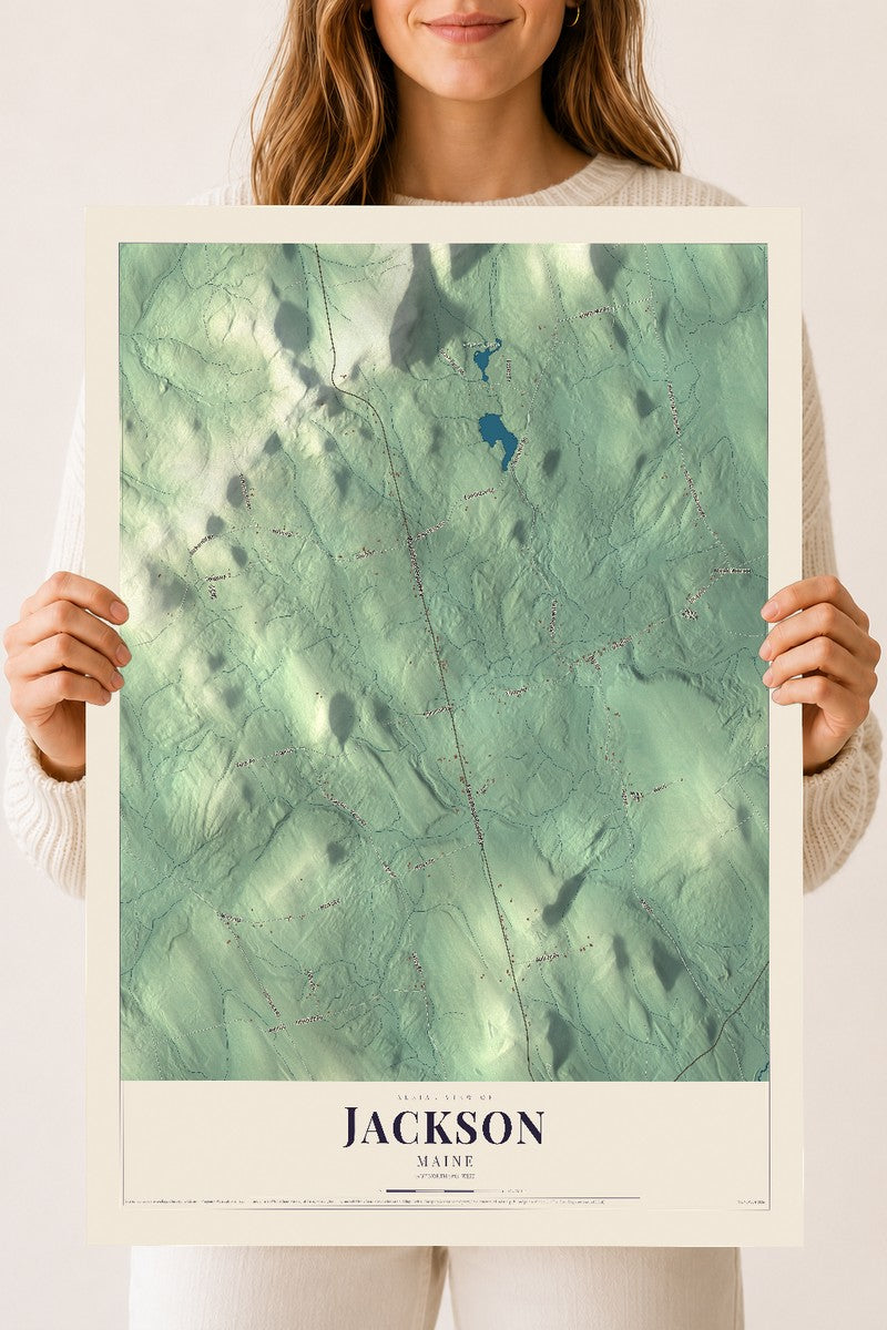 Jackson, Maine map print - 18 x 24 archival matte print